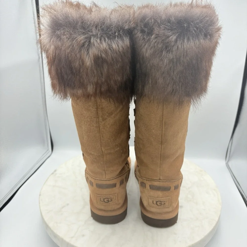 UGG ROSANA Brown Suede Winter Boots Tall 14